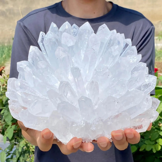 Natural white crystal cluster single point mineral specimen Healing