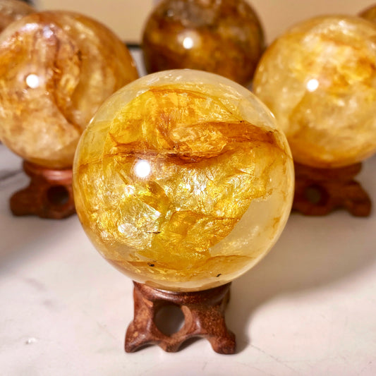 1PC High Quality Random Golden Healer Sphere Natural Crystal Sphere,Natural Crystal Decoration,Gemstone Jewelry,Glitter