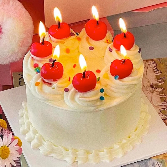 Cherry Birthday Cake Candle Cherry Fruit Candle Pink Girl Cute Candle Creative Children's Cartoon Candle