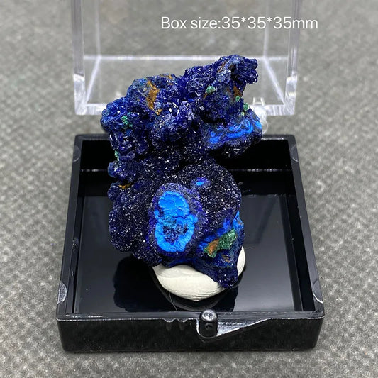 100% Natural beautiful Azurite and Malachite symbiotic mineral specimen crystal Stones and crystals Healing crystal Box:35mm
