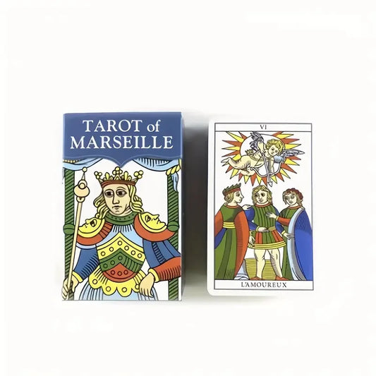 Marseille Tarot Cards - Mini Medieval Art Style Deck for Fortune Telling, Divination & Chess Games, Exquisite King Tarot Cards